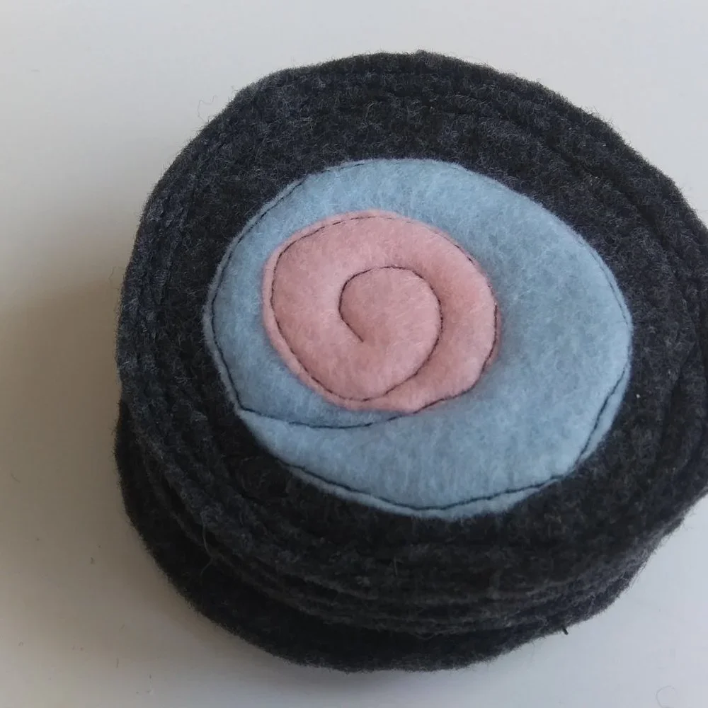 Handcrafted | Freeform Stitched Felt Coaster Set #9